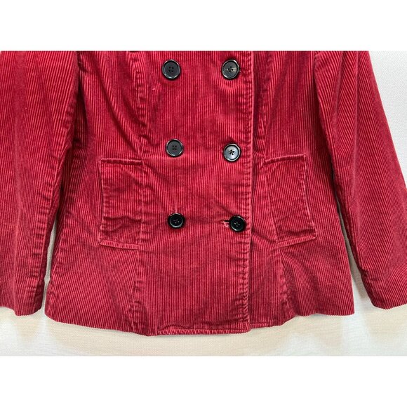 Mossimo Supply Co. Womens Double Breasted Corduroy Jacket Long Sleeve Size M Red - Picture 5 of 11